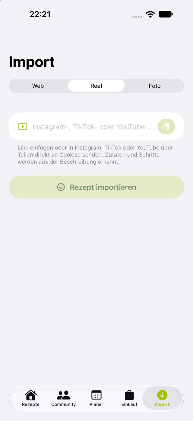 Cookiza! – Importa ricette dal web, dai Reel o da foto.