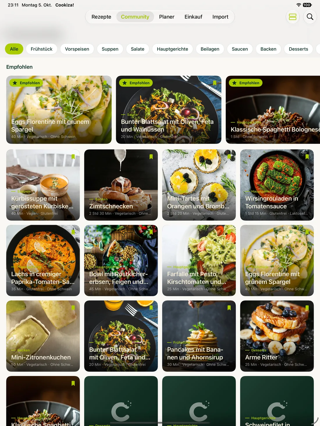 Cookiza! iPad – Salva idee dalla community.