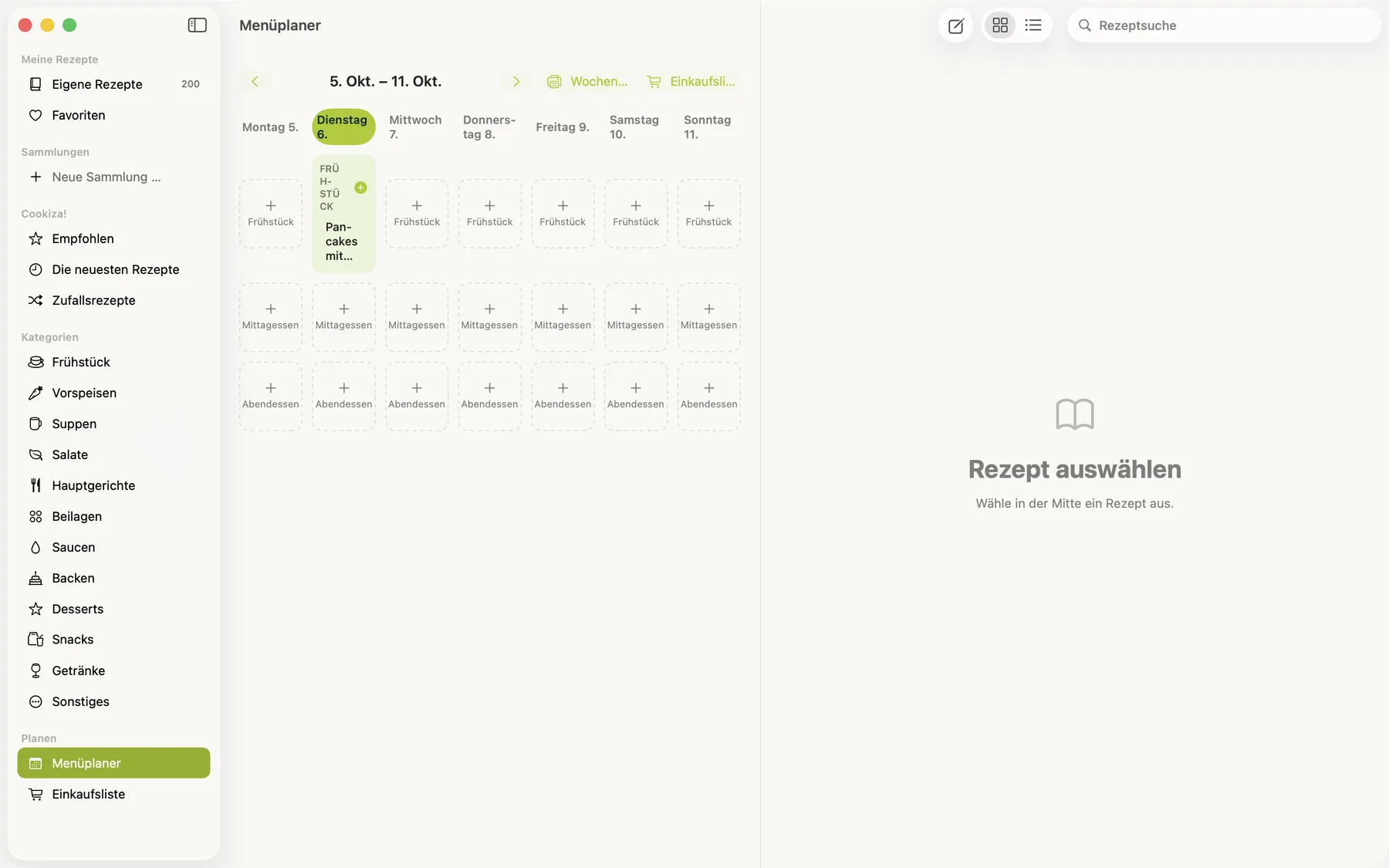 Cookiza! Mac – Prepara il piano dei pasti su Mac.